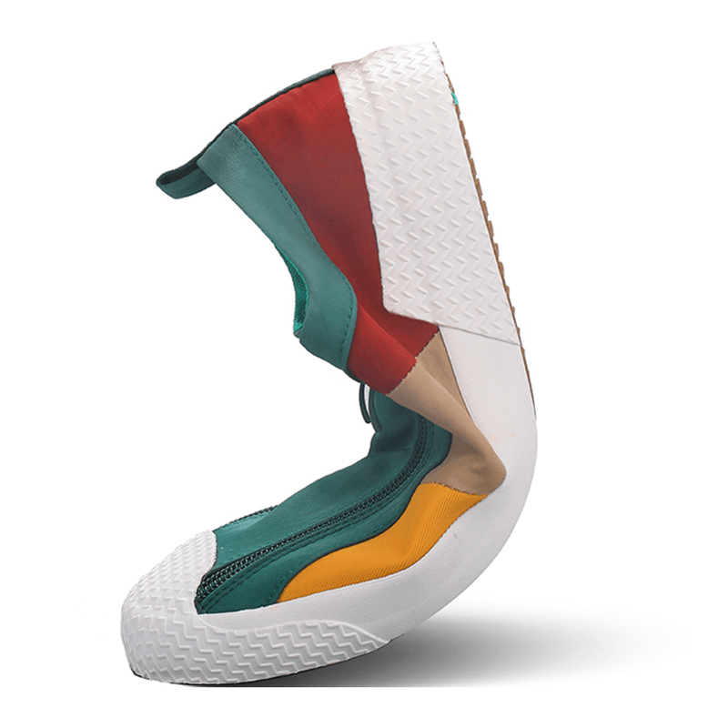Men Colorblock Comfy Breathable Zipper Casual Canvas Sneakers - Trendha