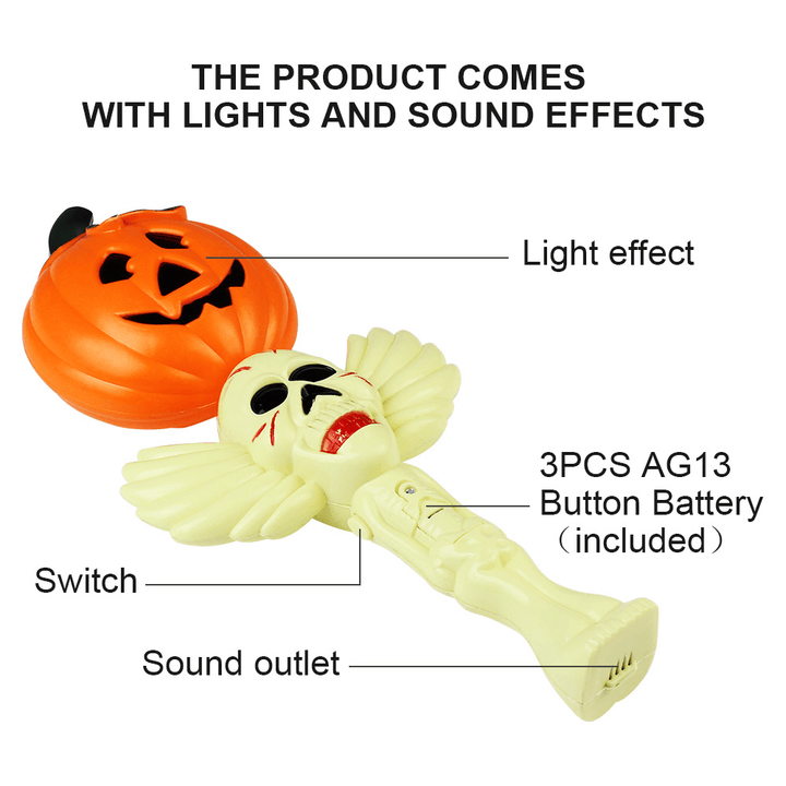 Mofun Halloween Pumpkin Glow Stick Ghost Light Decoration Toys Party Home Decor - Trendha
