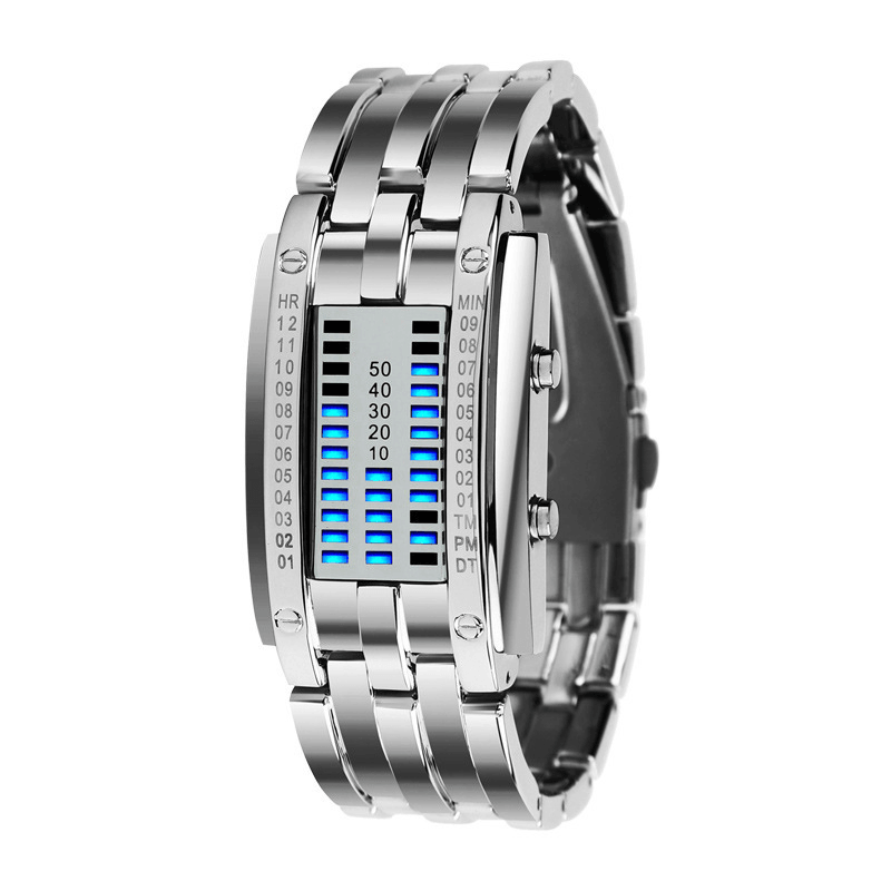 XSVO Fashion Rectangle Dial LED Men's Digital Watch | Waterproof with Steel Strap - Trendha