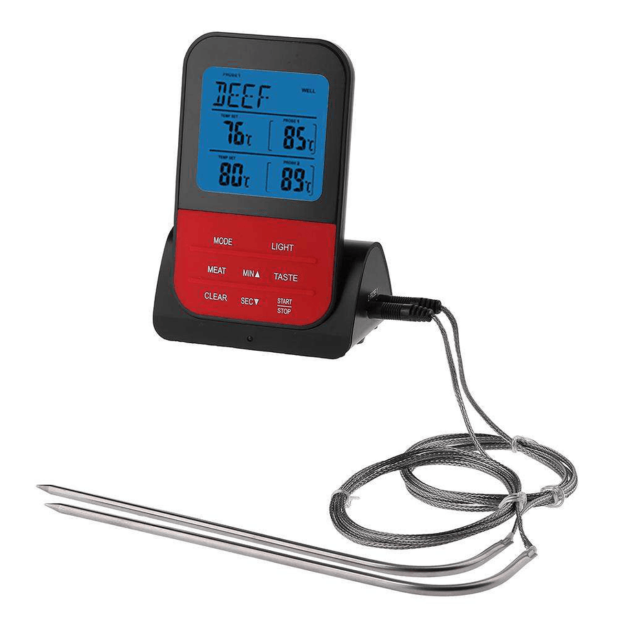 Wireless Waterproof BBQ Thermometer Digital Cooking Meat Food Oven Grilling with Timer Function - Trendha