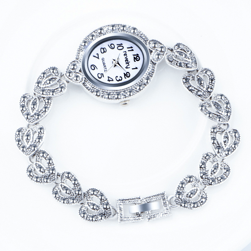 QINGXIYA T10 Waterproof Crystal Women Bracelet Watch Retro Style Love Heart Quartz Watch - Trendha