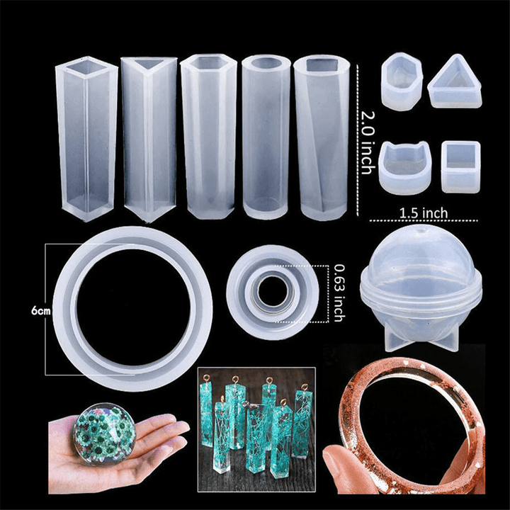Silicone Casting Resin Molds Set for Resin Jewelry DIY Resin Pendant Bracelet Silicone Casting Mould - Trendha