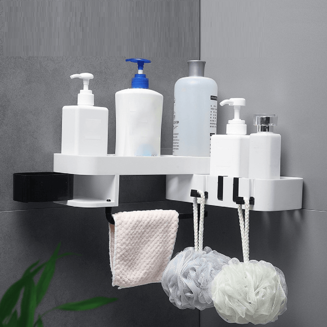 1 Pcs Corner Shower Shelf Bathroom Shampoo Shower Shelf Holder Kitchen Storage Rack Organizer Toothbrush Holder Wall Mounted Type - Trendha