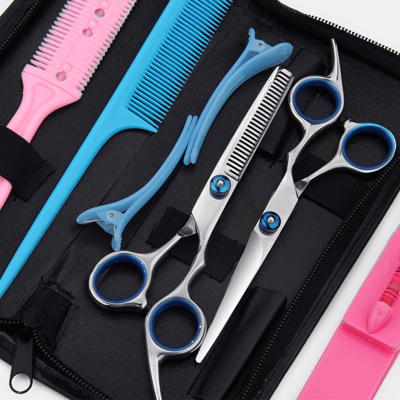 Hair Cutting Thinning Scissors Barbers Shear Comb Hairclip Hairdressing Set Sharp Blade, Fast Cutting, Easy to Use - Trendha