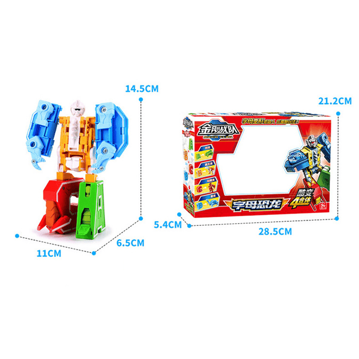 Xinlexin 2901 ABCD Letter Digital DIY Puzzle Assembly Deformation Building Blocks Robot Alphabet Model Toy for Kids Gift - Trendha
