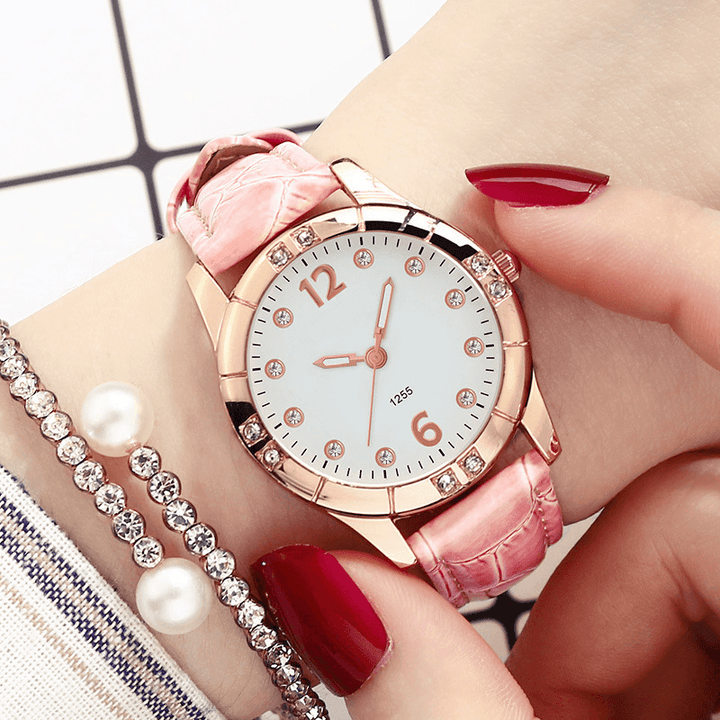 Deffrun Diamonds Elegant Design Women Wrist Watch Luminous Display Quartz Watch - Trendha