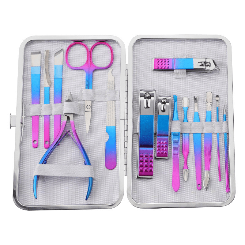 7/10/12/15Pcs TSLM2 Titanium Colorful Nail Clippers Set Professional Scissors Suit No Hurt Trimmer Grooming Manicure Cutter Kit - Trendha