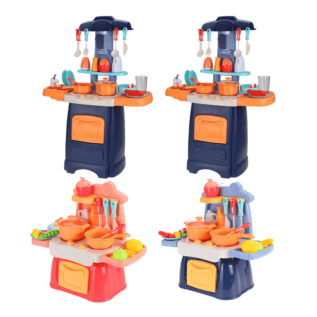 Multi-Style Simulation Spray Water Mini Kitchen Cooking Pretend Play House Puzzle Educational Toy Set with Sound Light Effect for Kids Gift - Trendha