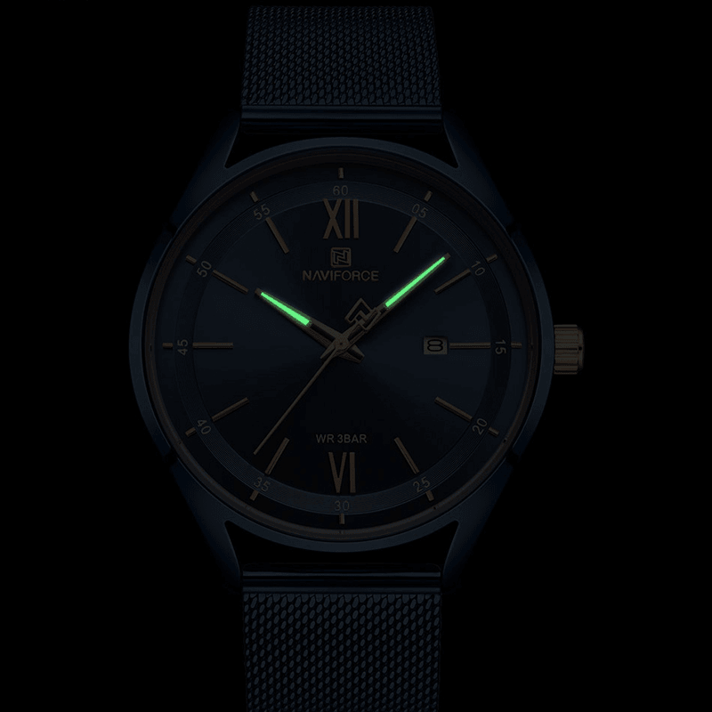 NAVIFORCE 3013 Casual Style Men Wrist Watch Luminous Display Calendar Quartz Watch - Trendha