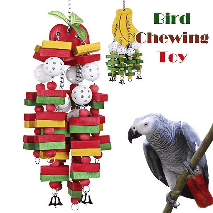 Bird Chewing Toy Large Medium Parrot Cage Bite Toys for Macaw, African Grey, Cockatiels and Cockatoos - Trendha