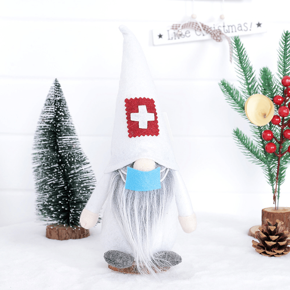 2020 New Christmas Cartoon Long Hat Swedish Gnome Doctor Nurse Santa Claus Faceless Doll Plush Elf Toy for Home Decoration Gift - Trendha