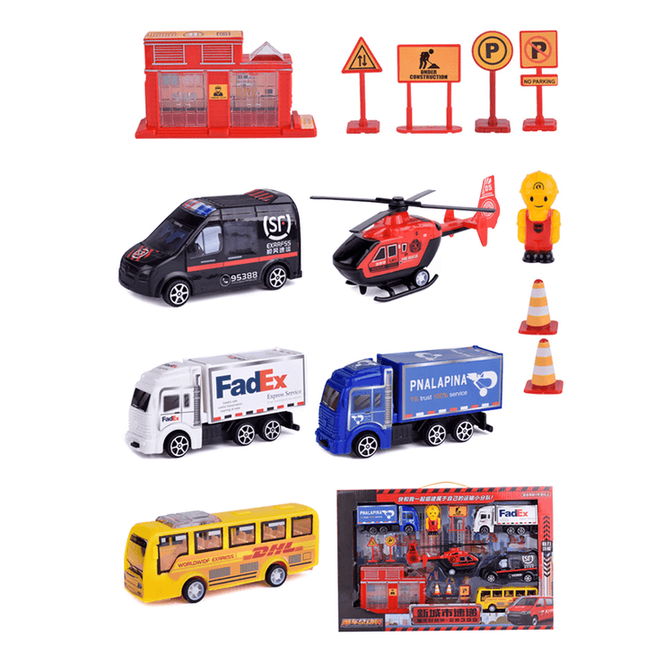 Multiple Styles Engineering Military Aviation Sanitation Fire Truck Car Diecast Model Toy Set for Kid Gift - Trendha