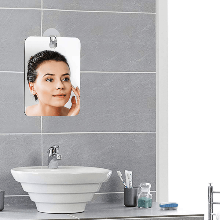 Anti Fog Shower Mirrors Bathroom Fogless Fog Free Mirror Washroom Travel for Man Shaving Mirror 13*17Cm - Trendha