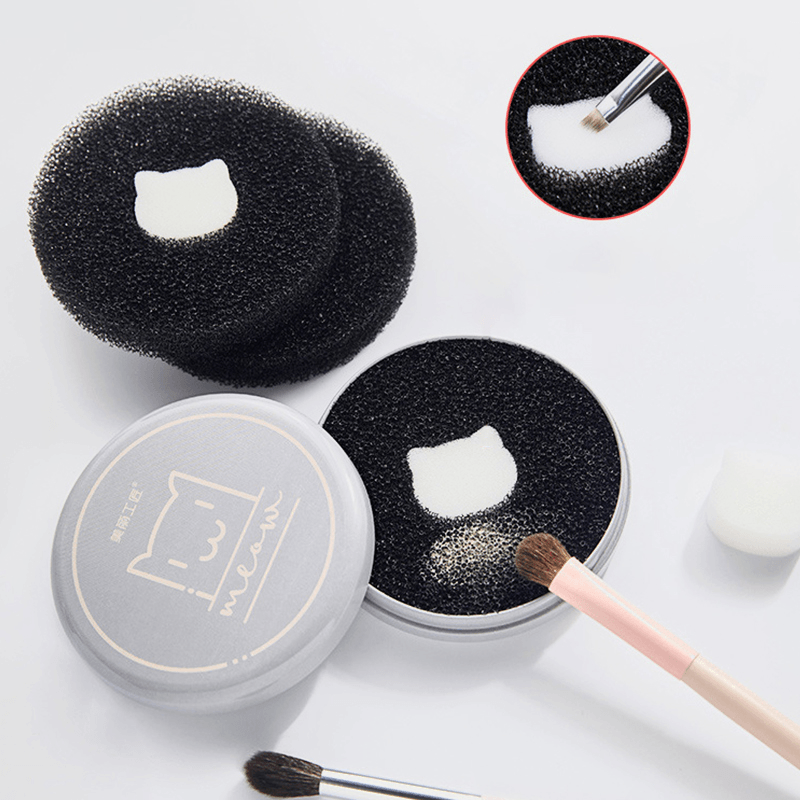 Cleaning Brushes Sponge Lazy Disposable Wash Dry Cleaning Artifact Eye Shadow Brush for Quick Cleaning - Trendha