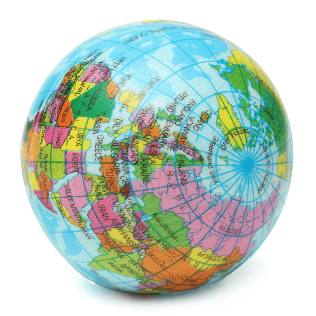 Earth Globe Planet World Map Foam Stress Relief Bouncy Press Ball Geography Toy - Trendha