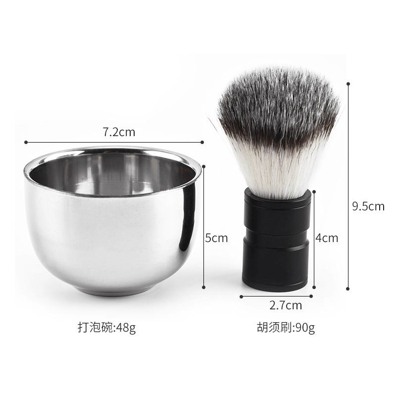 Stainless Steel Shaving Bowl Barber Beard Shaver Razor Cup for Shave Brush Male Face Cleaning Soap Mug Tool Set Silver NEW - Trendha