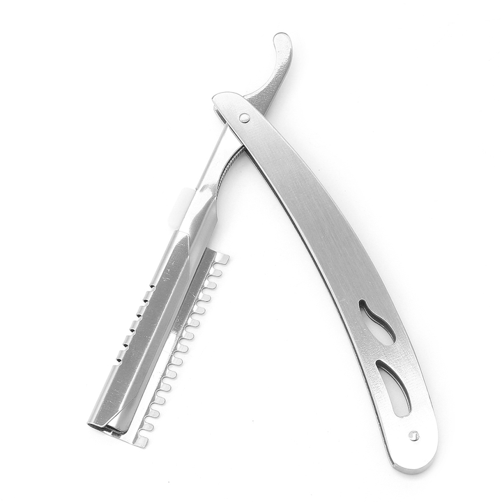 Foldable Straight Edge Manual Razor Hairdressing Beard Barber Shaver Men Cleaning Household - Trendha