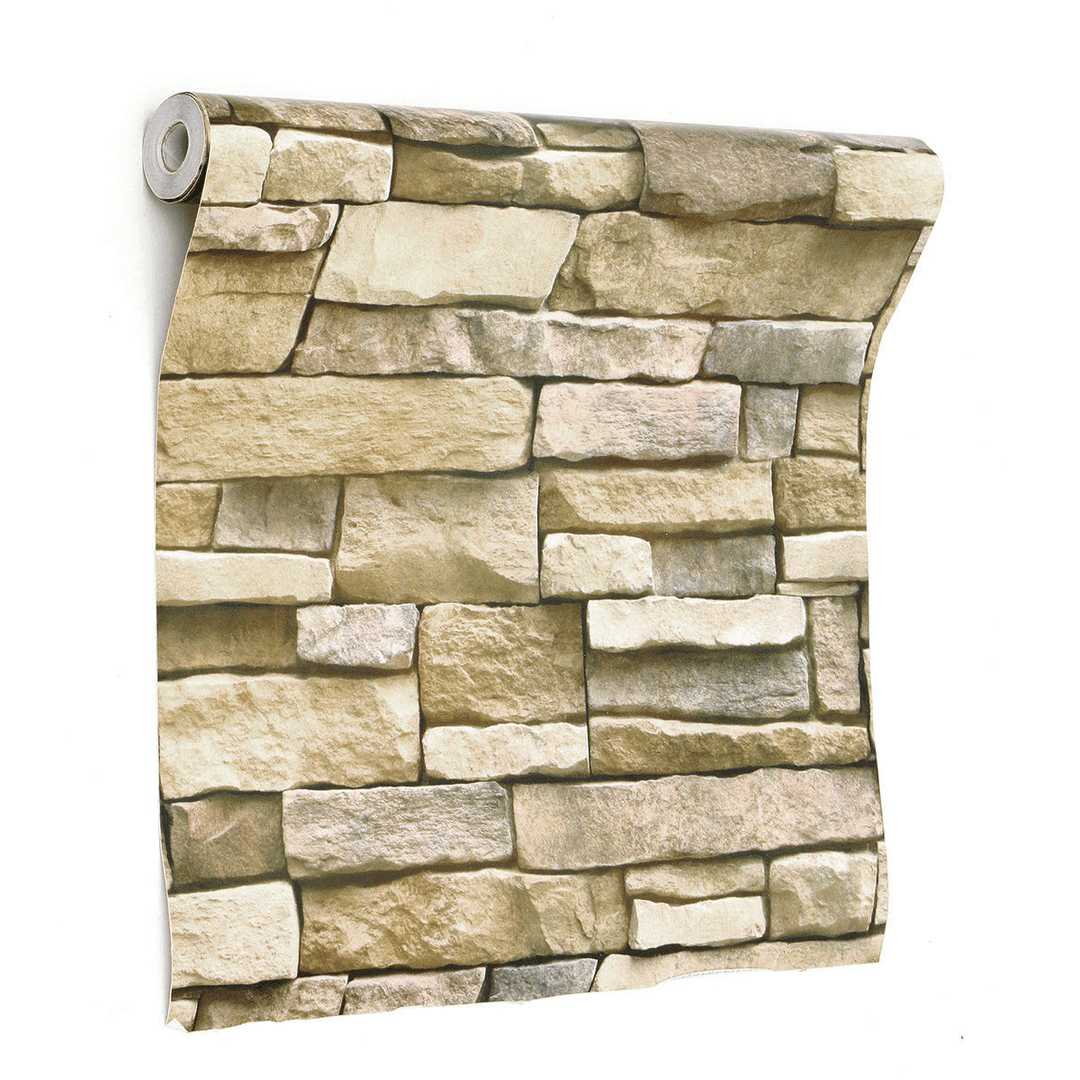 3D Wall Paper Brick Stone Pattern Sticker Rolls Self-Adhesive Backdrop DIY Room Decor - Trendha