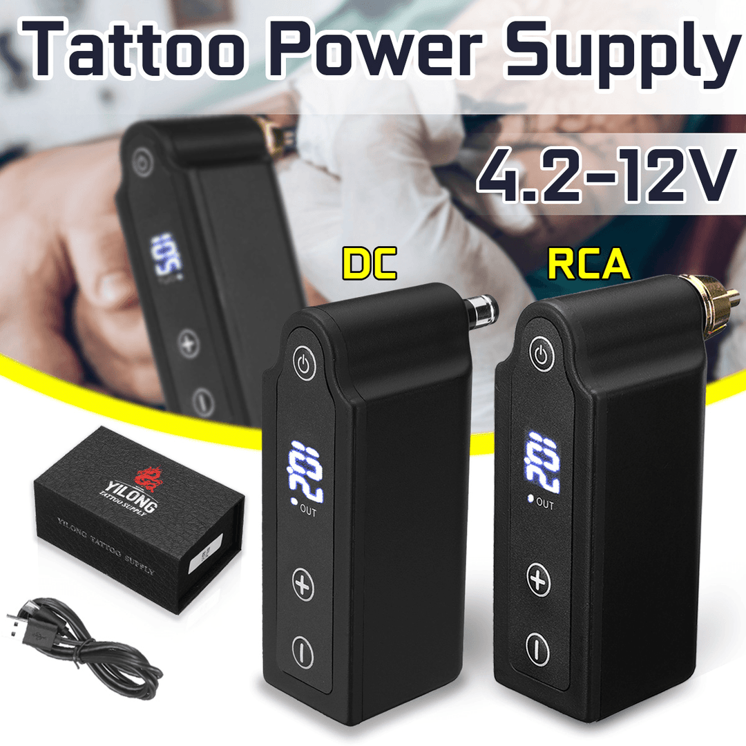 Mini Tattoo Wireless Power Supply Battery for Tattoo Machine RCA/DC - Trendha