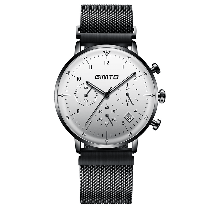 GIMTO GM245 Luminous Display Business Style Watch Stainless Steel Men Sport Quartz Watch - Trendha