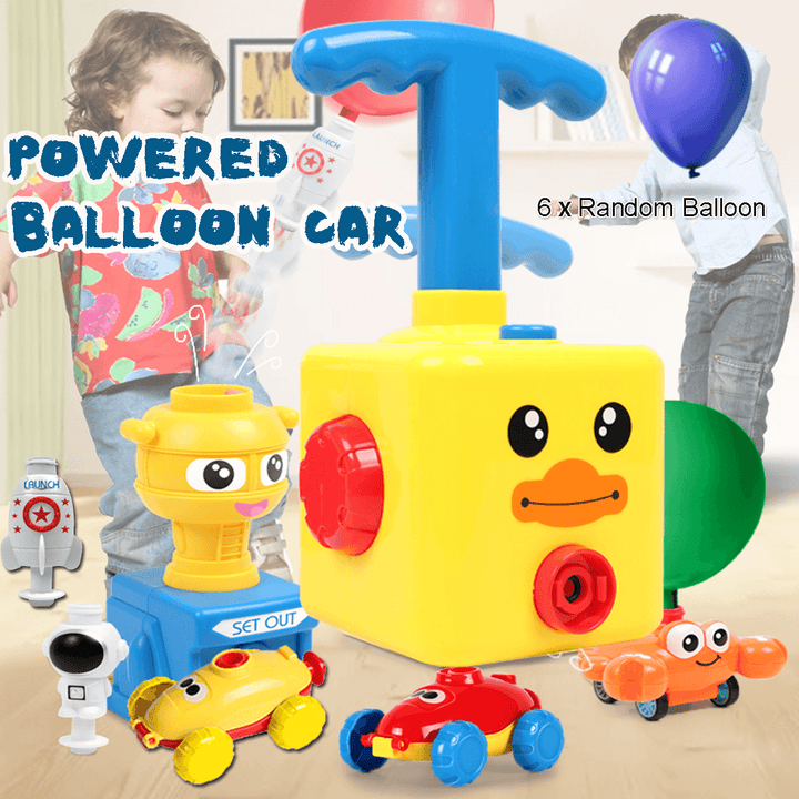 NEW Fun Inertia Balloon Powered Car Toys Aerodynamics Inertial Power Kids Gifts - Trendha