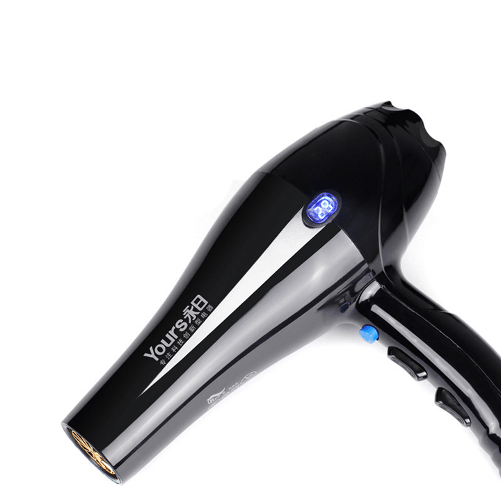 2000W Professional Hair Dryer LED LCD Displayed High Power Blow Dryer 6 Speed Adjustment Hairdryer Concentrator - Trendha