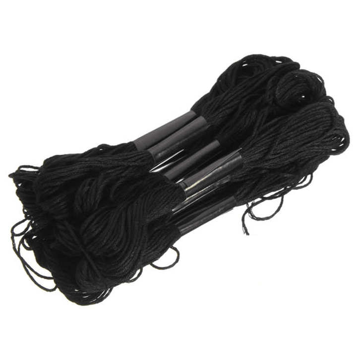 12Pcs Black Polyester Cotton Cross Stitch Embroidery Thread DIY Sewing Accessories - Trendha