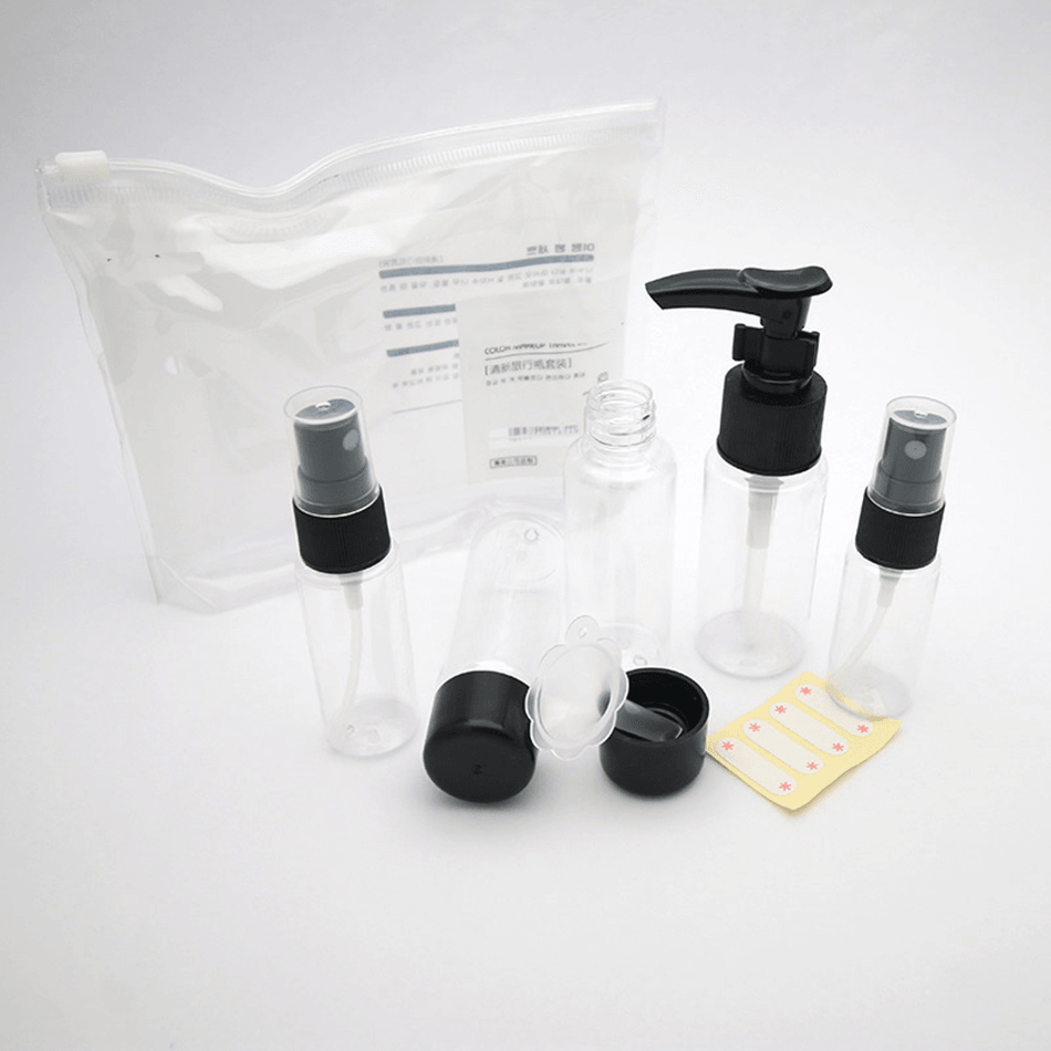 7Pc/Set Mini Travel Makeup Cosmetic Face Cream Pot Bottles Transparent Plastic Travel Accessories Empty Make up Container Bottle - Trendha