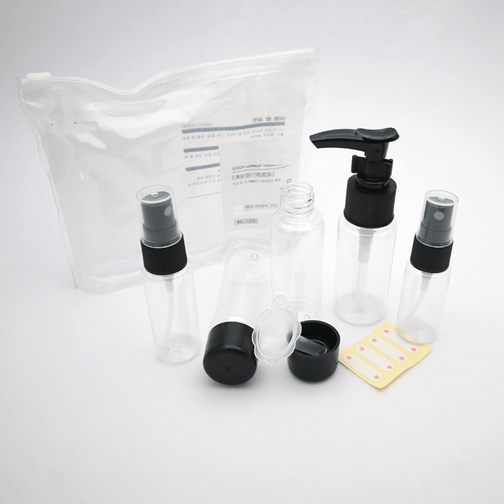 7Pc/Set Mini Travel Makeup Cosmetic Face Cream Pot Bottles Transparent Plastic Travel Accessories Empty Make up Container Bottle - Trendha