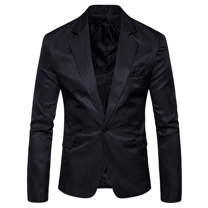 Mens Pure Color Slim Fit Busniess Casual Suit Blazers - Trendha