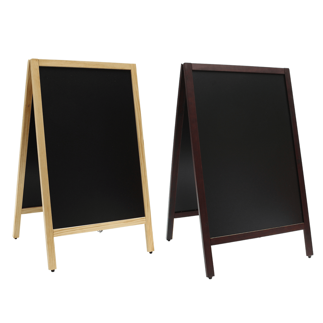 24X39 Inch Double-Sided Foldable Pinewood Frame Chalkboard Wedding Shop Sign Memo Message Menu Board - Trendha