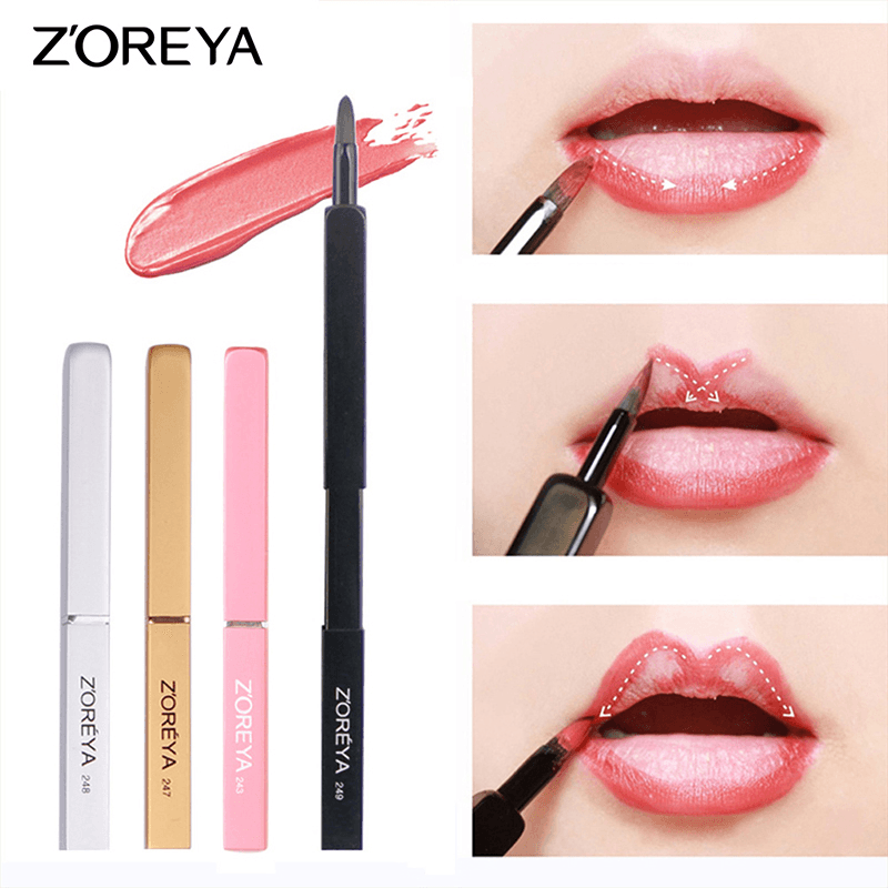 ZOREYA Retractable Lip Brushes Professional Makeup Brushes Portable Make up Brushes for Lip Gross and Lip Stick Products - Trendha
