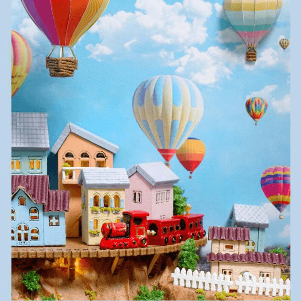 CUTE ROOM Hot Air Balloon Theme DIY Assembled Doll House for Children Toys - Trendha