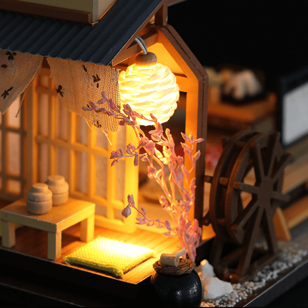 DIY Dollhouse Miniature Wooden Furniture LED Kit Japanese Style Handcraft Toy Doll House Gift - Trendha