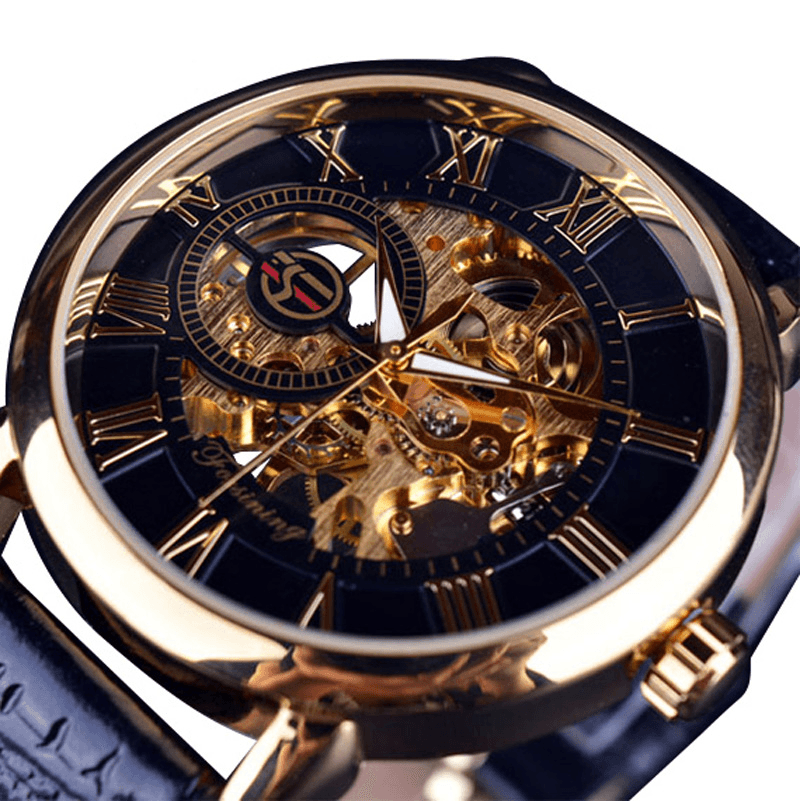 Forsining GMT838 3D Hollow Engraving Design Luminous Display Fashion Men Automatic Mechanical Watch - Trendha
