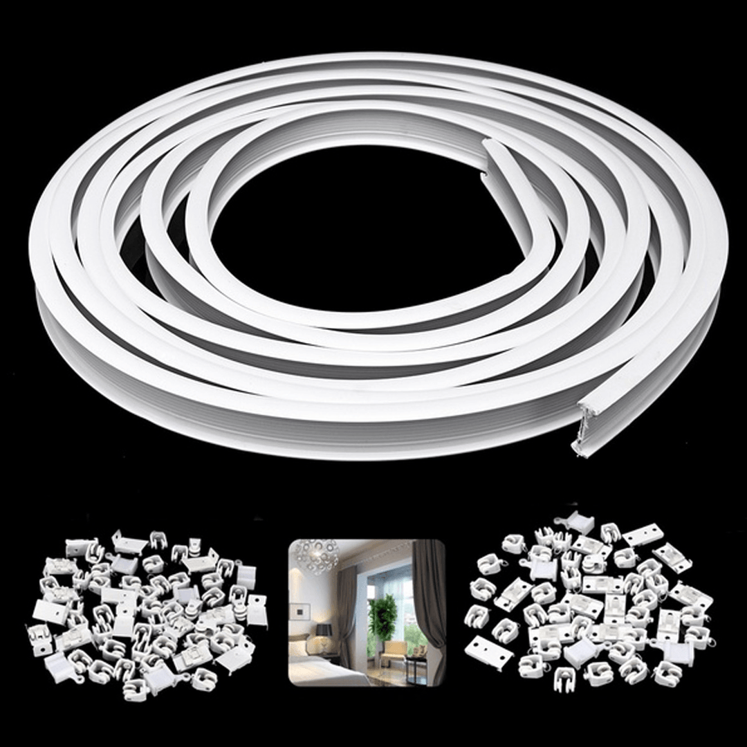 3M Flexible Ceiling Mounted Bendable Curtain Track Window Rod Rail System Window - Trendha