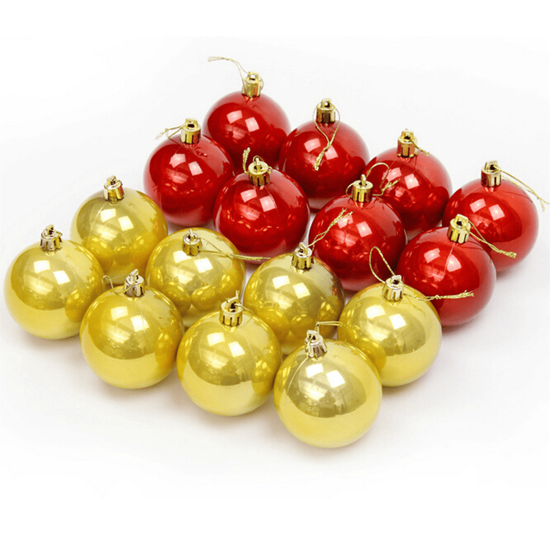 16PC 6/4CM Christmas Trees Xmas Hanging Balls Bauble Party Decorations Ornaments - Trendha