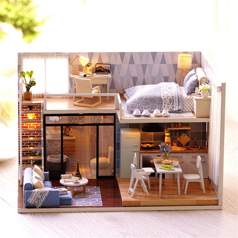 Multi-Style 3D Wooden DIY Assembly Mini Doll House Miniature with Furniture Educational Toys for Kids Gift - Trendha