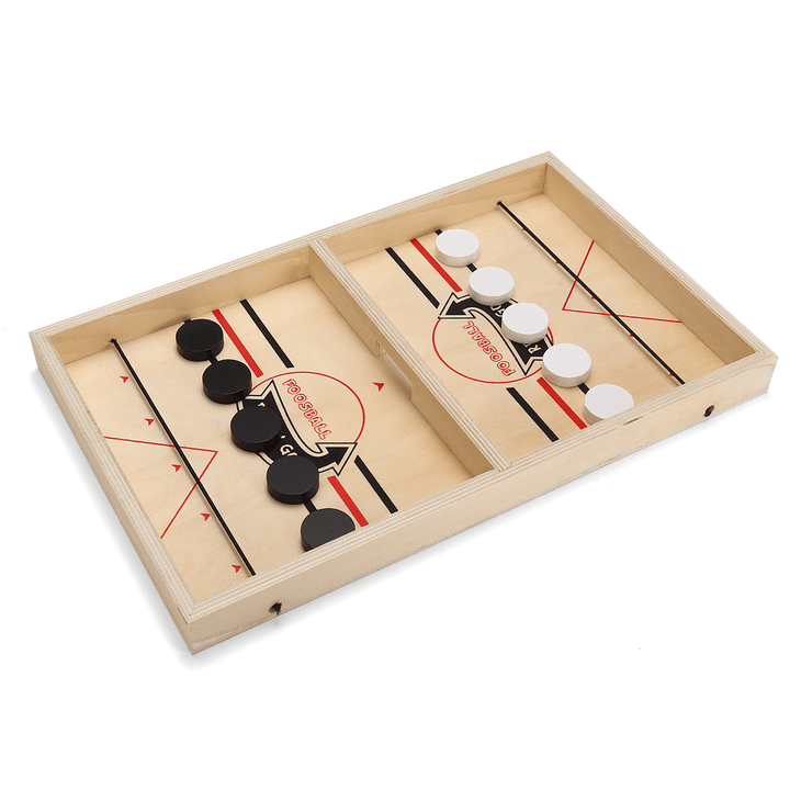 Wooden Chess Bouncing Hockey Puzzle Two-Player Parent-Kid Interactive Board Game Set Educational Toy for Leisure Picnic Family Activity - Trendha