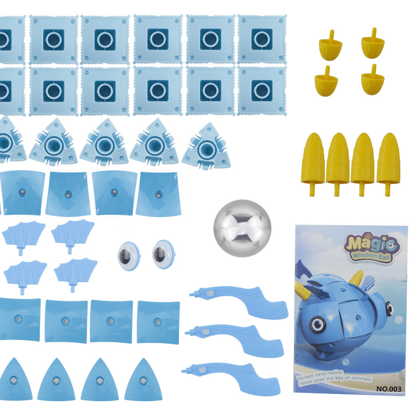 Parcae NS003 90PCS Magnetic Magic Wisdom Ball Blue Fish Blocks Various Deformation Puzzle Toys - Trendha