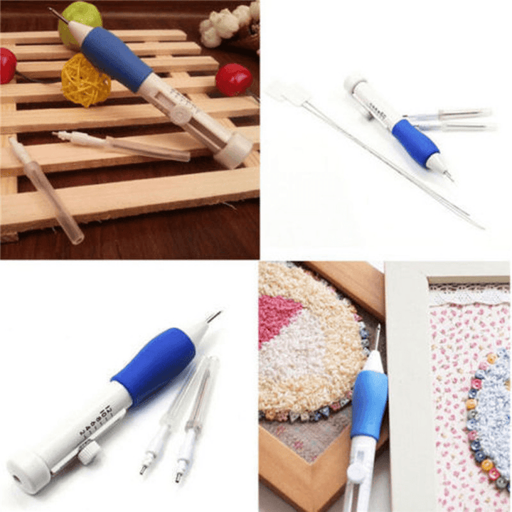 Magic Props Plastic DIY Embroidery Pen Set Clothes Punch Needle Sewing Accessories Toys Kids Gift - Trendha