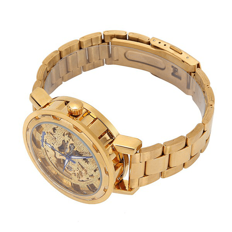 LUCKYFAMILY Luxury Hollow Chinese Dragon Automatic Mechanical Watch Analog Men Watch - Trendha
