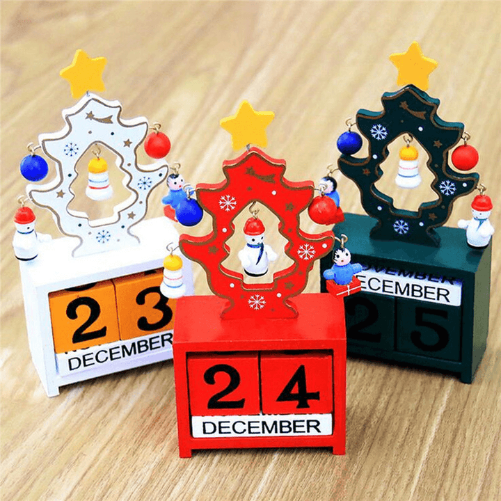 Christmas Creative Gift Mini Wooden Calendar Home Ornament Table Desk Decor - Trendha