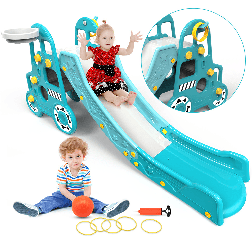 Pickwoo Toddler Slide 4-In-1 Slides for Kids with Basketball and Throwing Game Climbing Toys Outdoor Indoor Kids Slide Toddler Playground Equipment Set Baby Slide - Trendha
