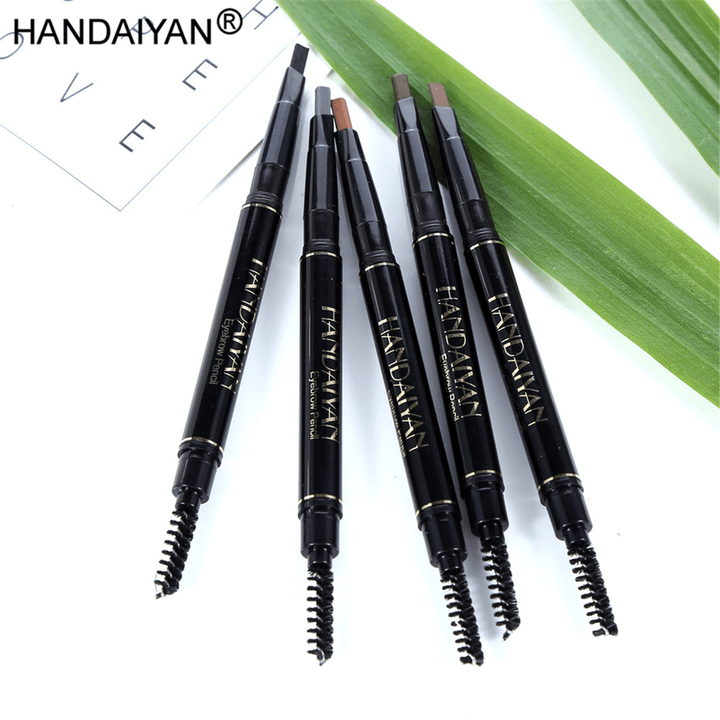 5 Colors Automatic Rotating Double-Headed Waterproof Non-Blooming Triangle Eyebrow Pencil - Trendha