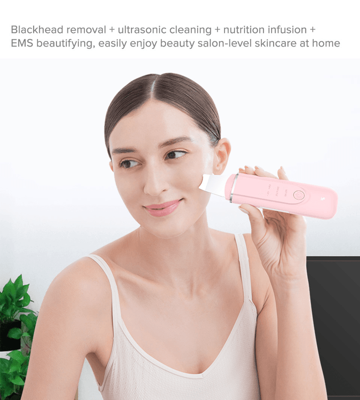 Inface Ultrasonic Skin Scrubber Cleaner Ion Acne Blackhead Remover Peeling Shovel Cleaner Peeling Facial Massager - Trendha