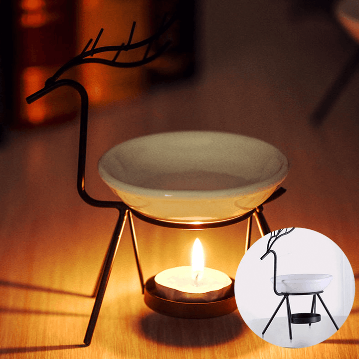 Stainless Steel Deer Burner Candle Aromatherapy Essential Oil Lamp Decorations Aroma Furna - Trendha