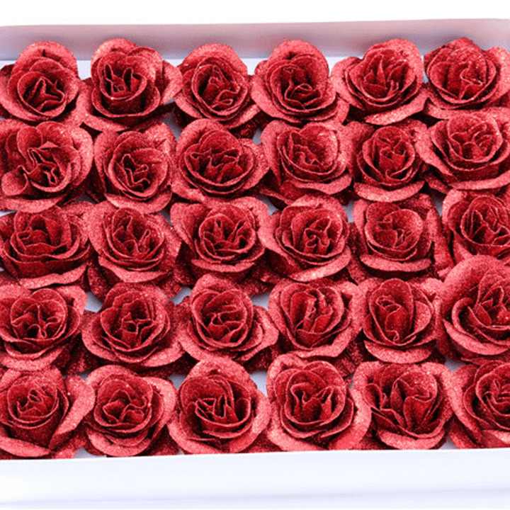 30PCS Artificial Rose Flower Crystal Gold Powder Valentine'S Day Party Gift Decorations - Trendha