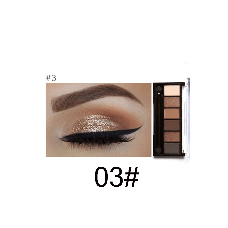 FOCALLURE 6 Colors Nude Eye Shadow Shimmer Matte Earth Color Eyeshadow Palette Cosmetic Makeup Set - Trendha