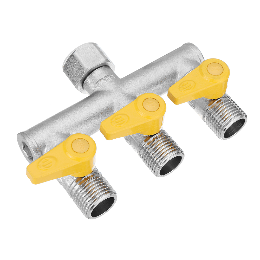 1/2'' Garden Hose Maniford Quick Connector 3 Outlet Three Way Splitter Valve Adapter Hose Connector Splitter for Washing Machine Faucet - Trendha